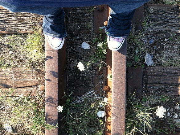 Standing on the High Line tracks